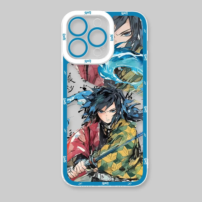 Anime Demon Slayer Clear Phone Case For iPhone 16 Pro Max 15 14 Pro Max 13 12 11 XS X XR 8 7 SE 2020 Soft Silicone Back Cover
