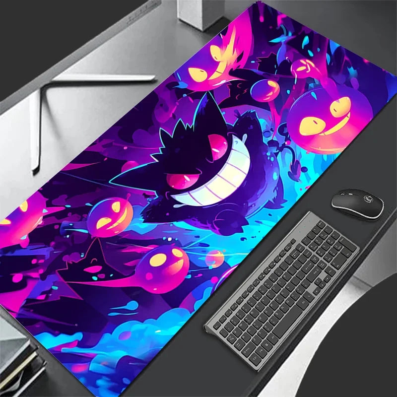 Purple Mouse Pad Large Gamer 900x40 P-pokemonS G-gengar Keyboard Desk Mouse Mat XL Carpet Rubber Tapis Souris Gaming PC Mousepad