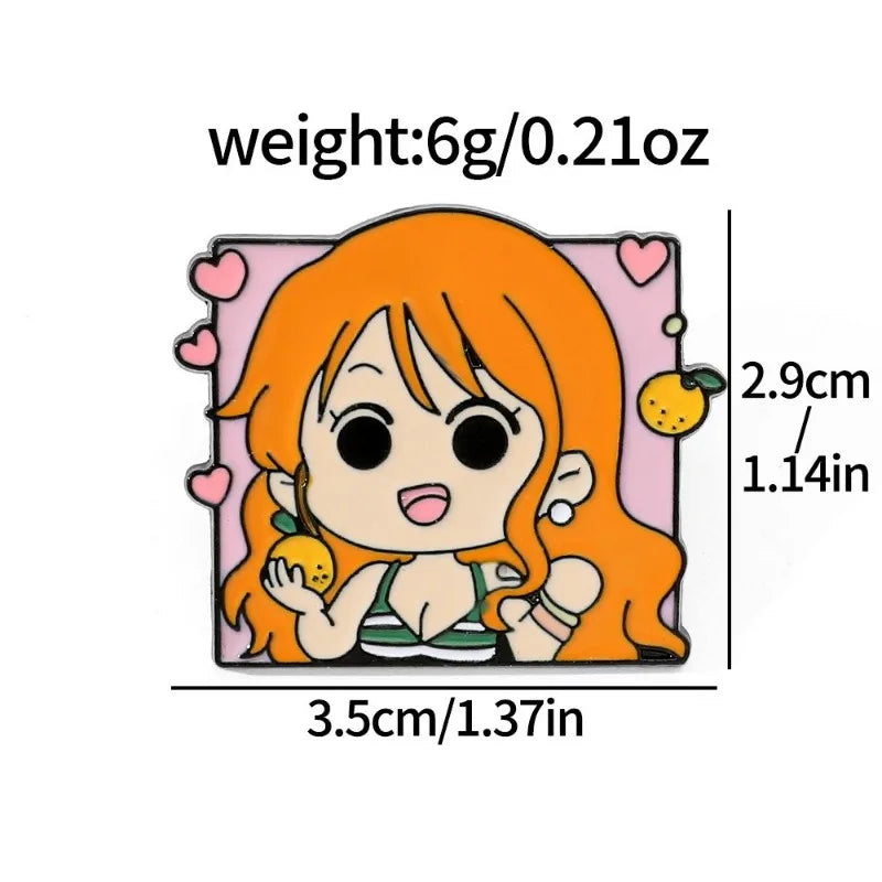 One Piece Cartoon Broochs Cap Luffy Zoro Sanji Anime Action Figures Q Figurals Toys Badges Merchandise Decoration Children Gifts