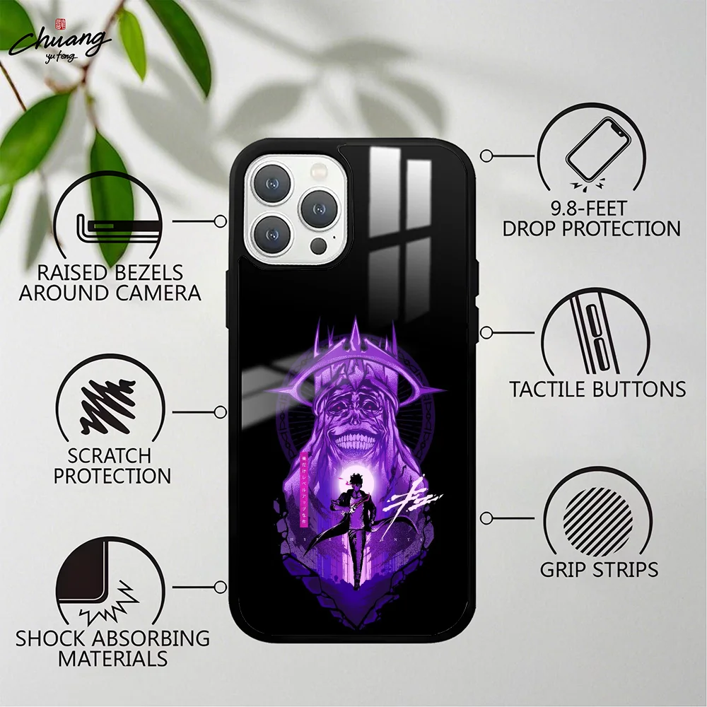 Solo Leveling Season Phone Case For 11 12 13 14 15 16Pro Max Mini Plus Frosted Mirror Phone Cover