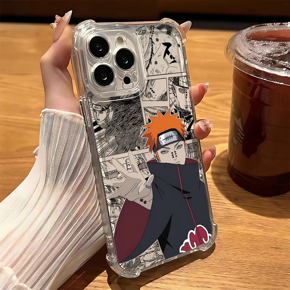 Anime Phone Case For iPhone 16 15 14 13 12 11 Mini Pro Max X XR XSMax 8 Plus Uchihas Anti Fall Itachis Transparent Sasukes Cover