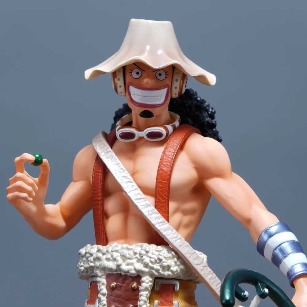 ¡EL VALIENTE GUERRERO DEL MAR! Estatua de Usopp con su Kabuto y munición Pop Green.