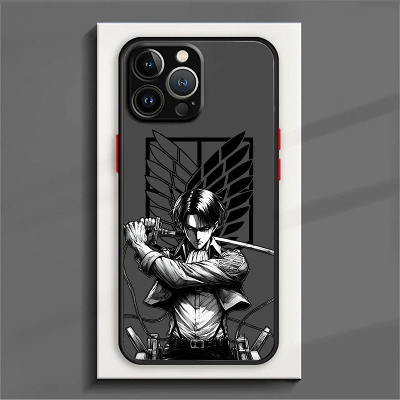Anime Attack On Titan For Apple iPhone 16 15 14 13 12 11 X XR Mini Plus Pro Max Matte Frosted Translucent Phone Case