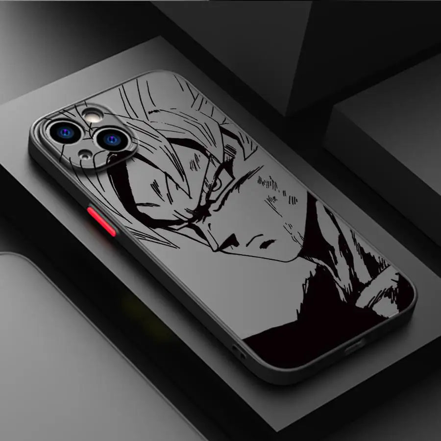 Goku Dragon Ball Black Edge Shell Case for Apple iPhone 11 15 16 Pro XS 7 8 16e 6 14 11 Max 13 12 Mini XR