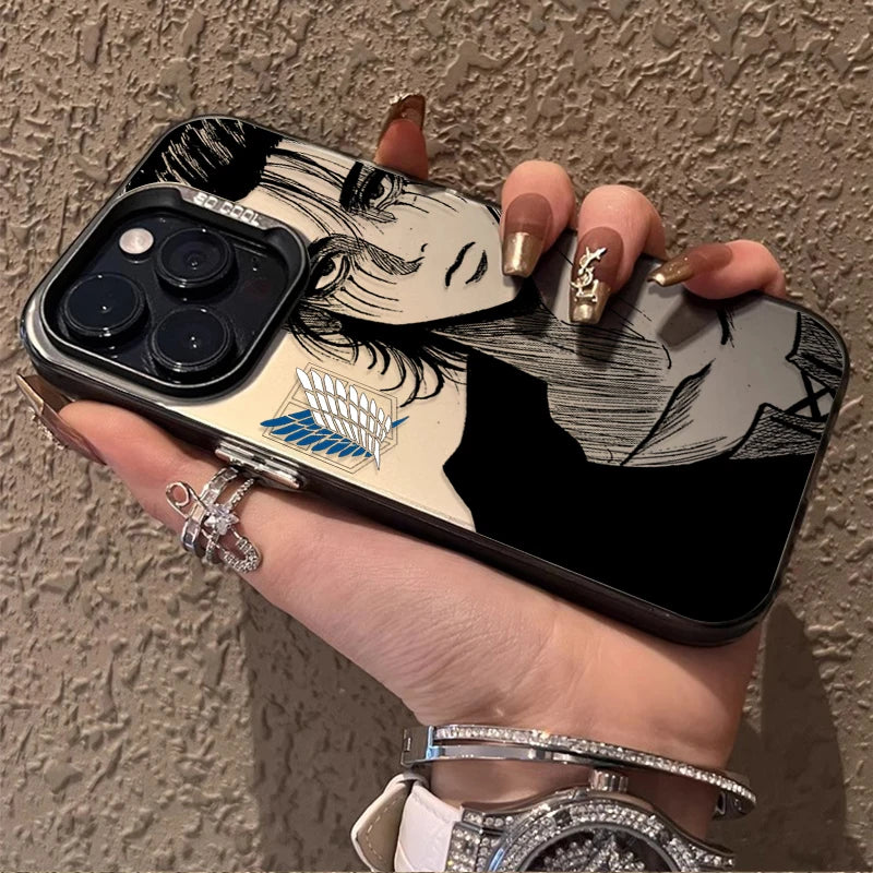 Eren Yeager Attack on Titan Case for iPhone 16E SE4 16 15 14 13 12 11 Pro Max XS X XR 8 7 Plus SE 2020 Shockproof Matte Cover