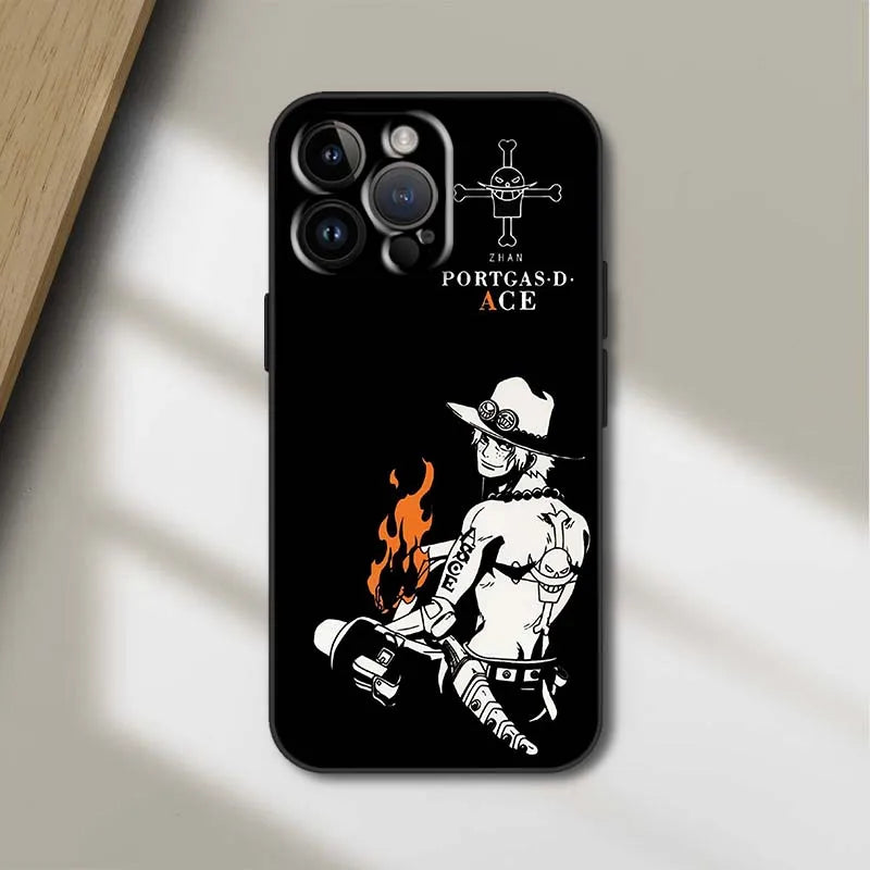 O-One Pieces Anime Cover For Apple iPhone 16 15 14 13 12 11 XS X Mini Plus Pro Max Black Phone Case