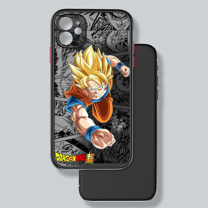 Comic D-Dragon Ball Son Goku Frosted Translucent For Apple iPhone 15 14 13 12 11 XS XR X 8 7 SE Pro Max Plus Mini Back