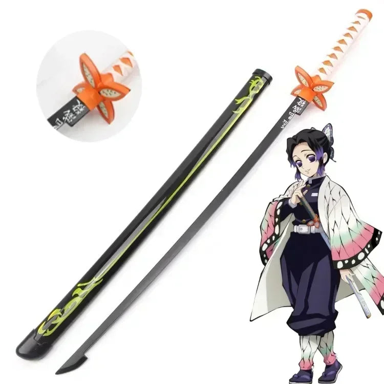 104cm Demon Slayer Kokushibo Katana Kimetsu No Yaiba Blade Sword Anime Cosplay Prop Real Size Japanese Katana Samurai Sabre Toy