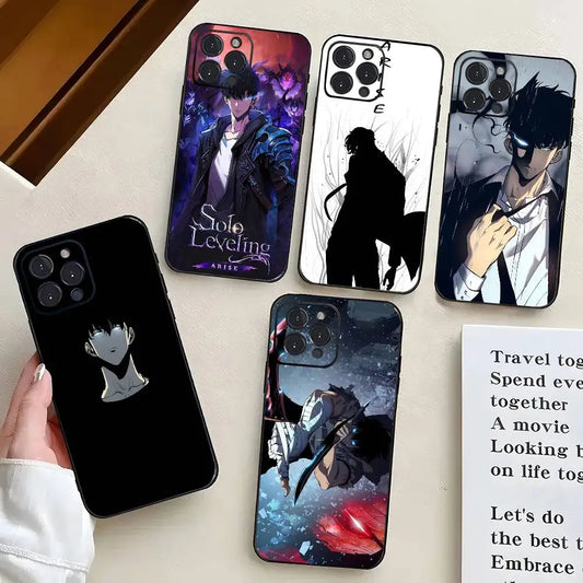1pc Solo Leveling Anime Phone Case Silicone Soft For IPhone 16 15 14 13 12 11 X XR Plus Pro Max Plus