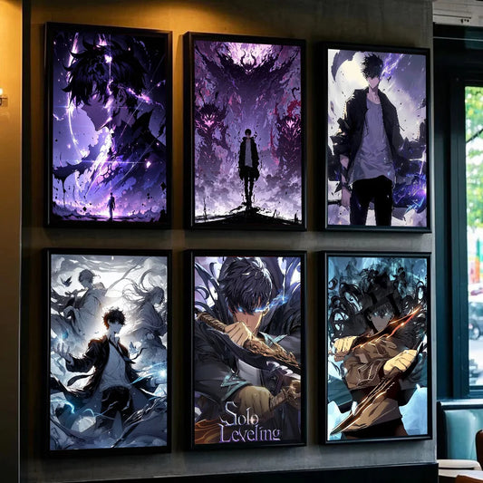 1PC Solo Leveling Poster Self-adhesive Art Waterproof Paper Sticker Coffee House Bar Room Wall Decor