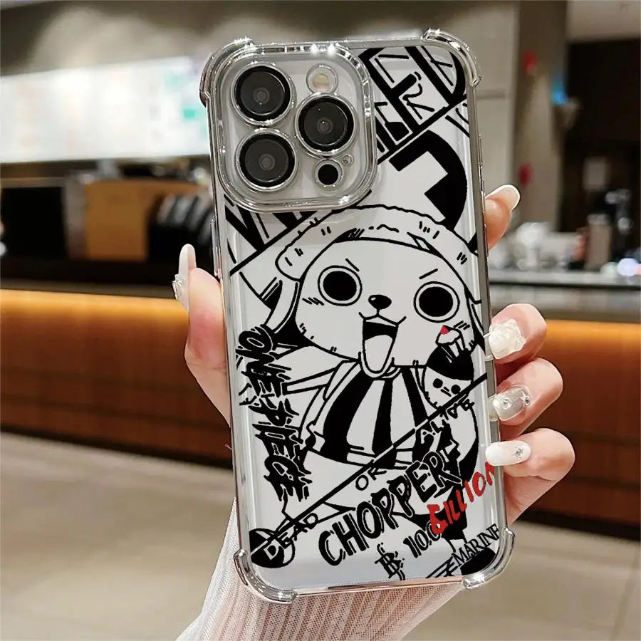 Cartoon Luffys Clear Cover Phone Case for iPhone 11 14 16e 12 16 13 Plus 15 Pro MAX