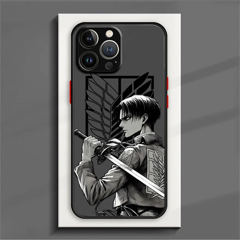 Anime Attack On Titan For Apple iPhone 16 15 14 13 12 11 X XR Mini Plus Pro Max Matte Frosted Translucent Phone Case