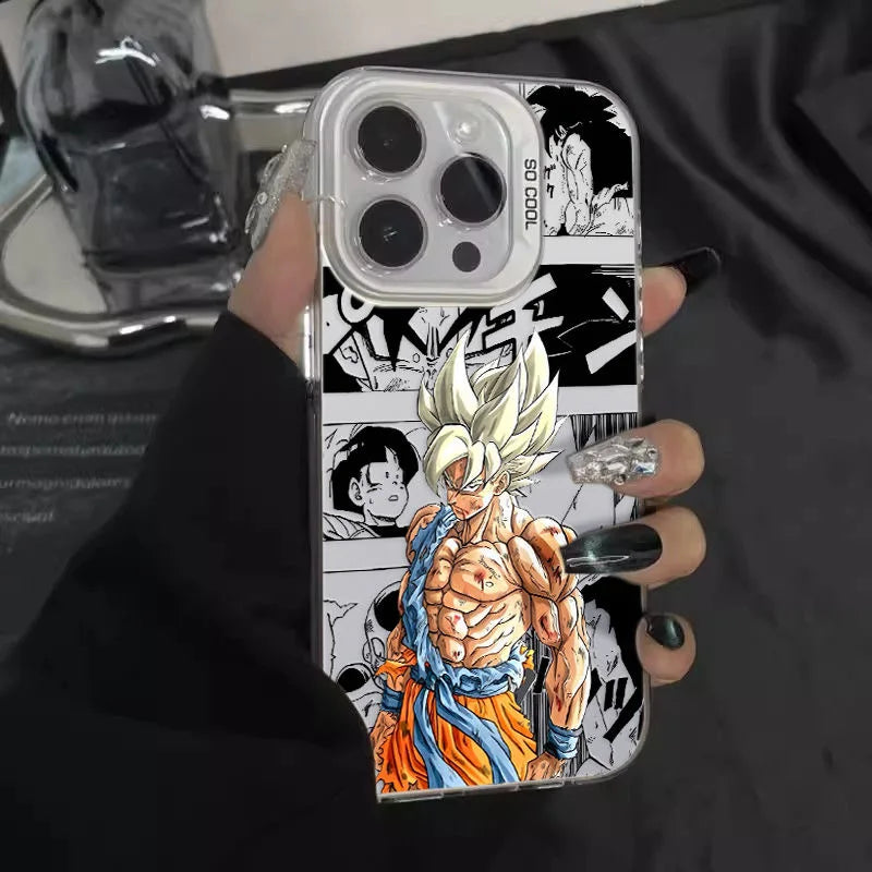 Dragons Balls Black Goku Phone Case For iPhone 16 15 14 13 12 11 Pro Max X XR XSMAX 8 7 Plus Candy Matte Shockproof Back Cover