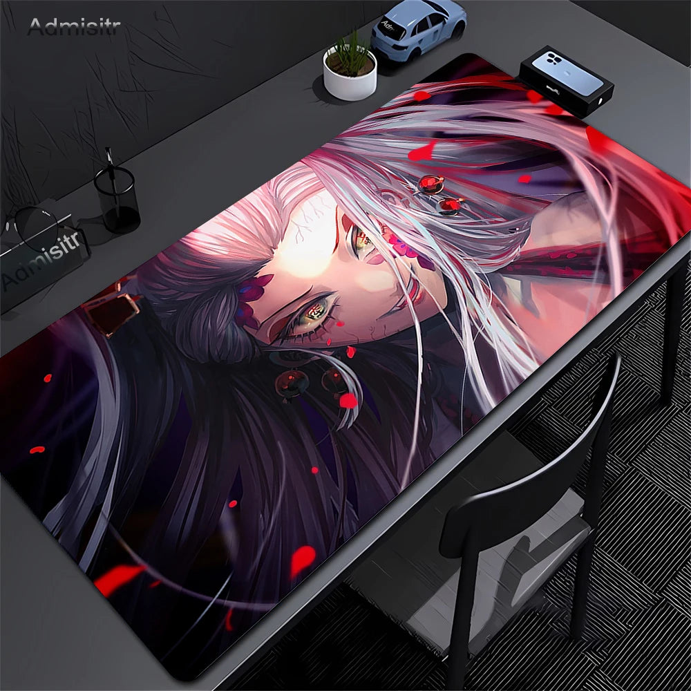 Mouse Pad Gaming Laptops Keyboard Mat Xxl Pc Desk Protector Deskmat Gamer Mats Anime Demon Slayers Rengoku Kyoujurou Pc Mousepad