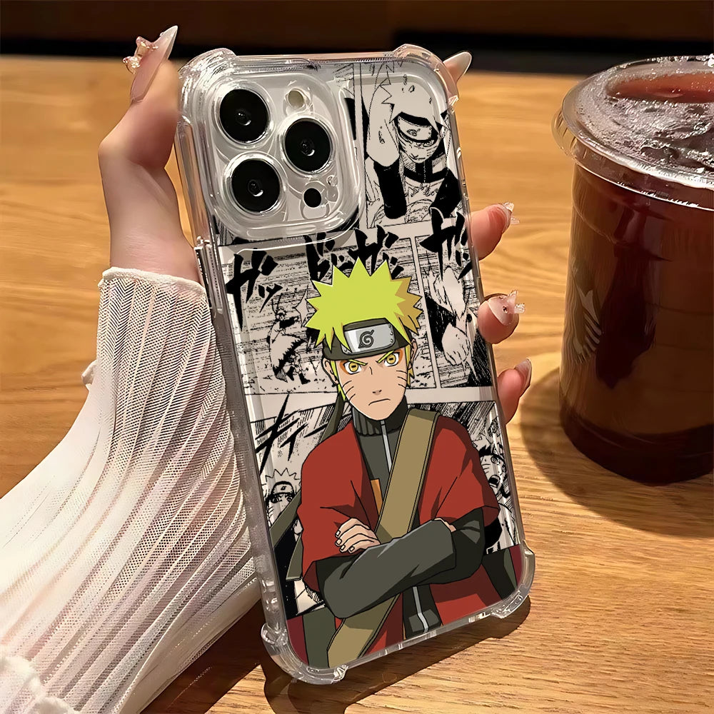 Anime Phone Case For iPhone 16 15 14 13 12 11 Mini Pro Max X XR XSMax 8 Plus Uchihas Anti Fall Itachis Transparent Sasukes Cover