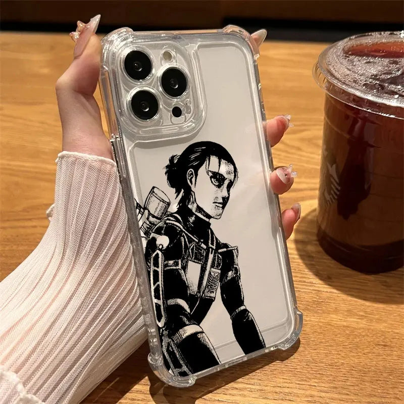 Anime Attack On Titan Hot Cool Phone Case Clear For iPhone 17 16 14 15 11 12 13 Pro Max 16E 16 Plus 17 Air Soft Shockproof Cover
