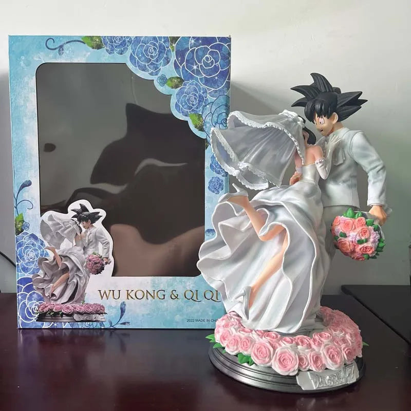Dragon Ball Z Son Goku & Chichi Wedding Version 31cm Pvc Action Figure Collectible Model Toy Couple Statue Ornament Wedding Gift
