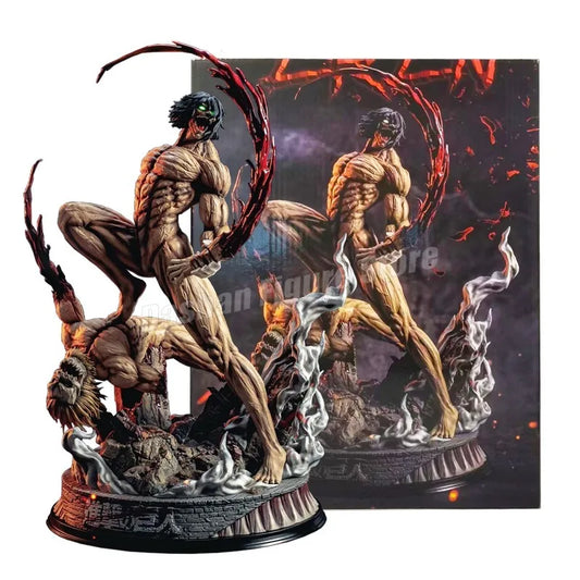 Anime Attack on Titan Action Figure Eren Jaeger Statue PVC Collectible Model Shingeki no kyojin Combat Form Eren Figurine Toys