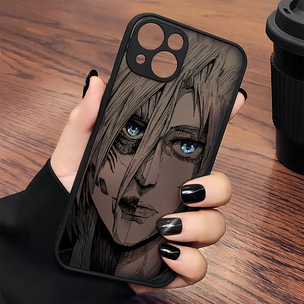 Luxury Attack On Titan Hot Anime Phone Case For iPhone 16 15 14 13 12 11 Mini Pro Max X XR XSMax 7 8 6 6s Plus Matte Clear Cover