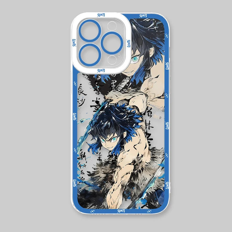 Anime Demon Slayer Clear Phone Case For iPhone 16 Pro Max 15 14 Pro Max 13 12 11 XS X XR 8 7 SE 2020 Soft Silicone Back Cover