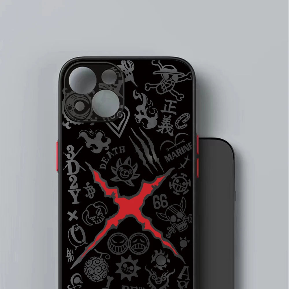 New Luffies Zoroes Phone Case for iPhone 16 15 14 Plus 13 12 Mini 11 Pro Max X Xs XR 7 8 Matte Transparent Hard Cover