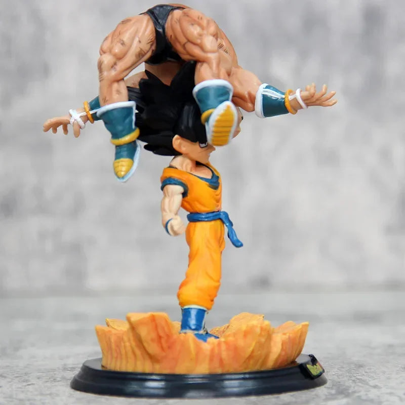 12cm/4.7 inches Dragon Ball anime character Goku lifting Nappa PVC Action Figure Figurine Model Collection Decoration Toys Gift