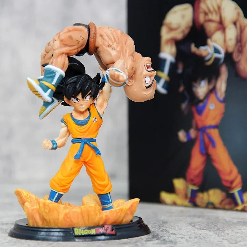 12cm/4.7 inches Dragon Ball anime character Goku lifting Nappa PVC Action Figure Figurine Model Collection Decoration Toys Gift