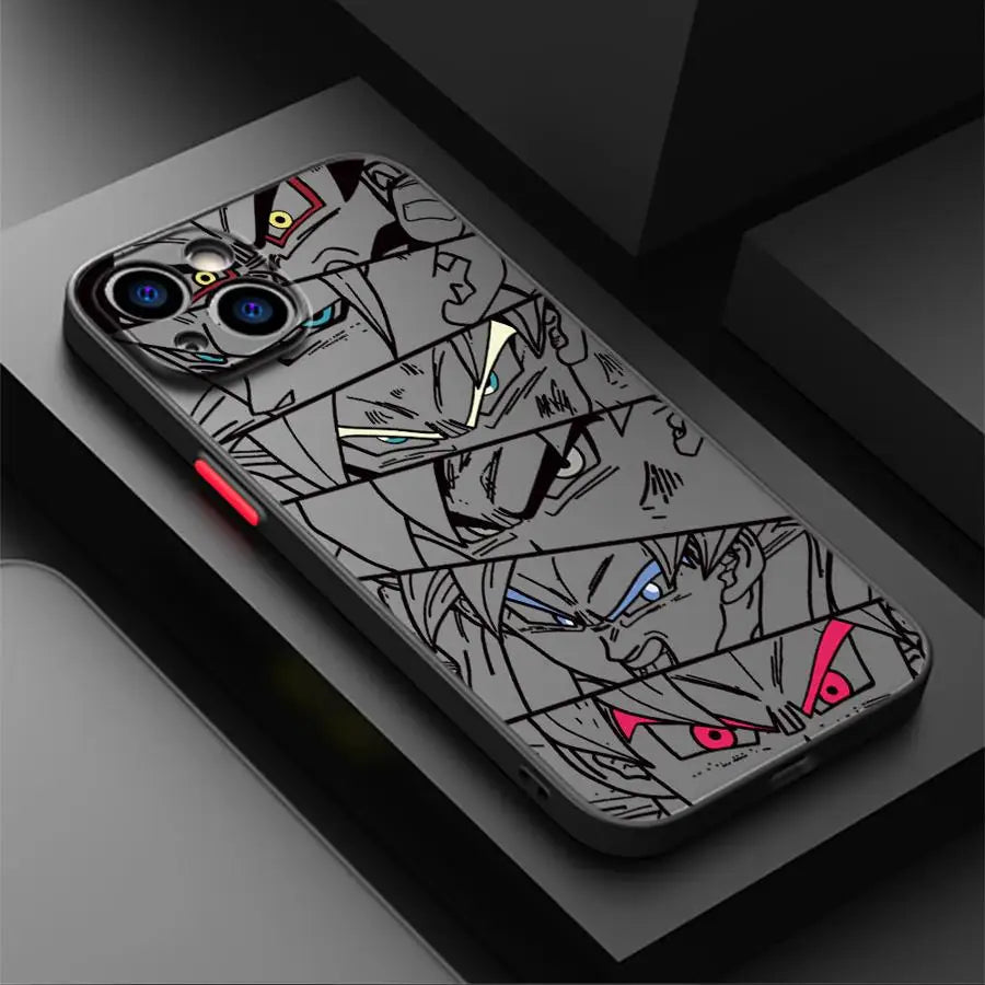 Goku Dragon Ball Black Edge Shell Case for Apple iPhone 11 15 16 Pro XS 7 8 16e 6 14 11 Max 13 12 Mini XR