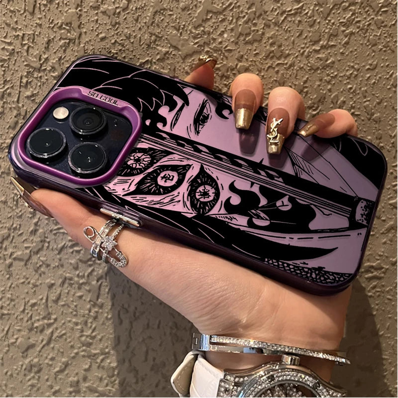 Hot Anime Demons Slayers Matte Case for iPhone 15 16 14 13 12 11 Pro Max XS X XR 8 7 Plus SE 2020 Shockproof Plating PC Funda