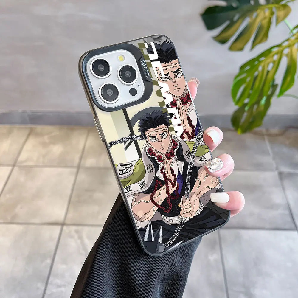 Hot Anime Demon Slayer Magsafe Magnetic Case for iPhone 11 12 13 14 15 16 Pro Max Plus Soft Silver Plated Anti Fall Cover
