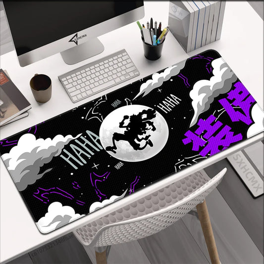 Black and White Mouse Pad Office PC Gamer Cabinet Luffy Mousepad Anime Custom Keyboard Rug Laptop Desk Mat Gaming Accessories