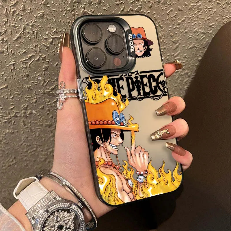 ONE PIECE Portgas D Ace Cool Cover For Apple iPhone 17 16 15 14 13 Pro Max Plus Colorful Silver Phone Case