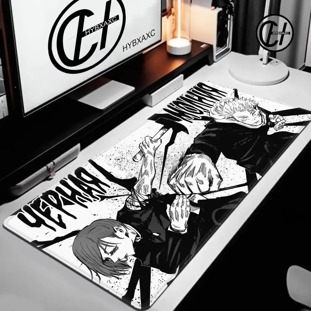 90x40CM Black Anime Jujutsu Kaisen Large Mouse Pad Ryomen Sukuna MousePads Computer Gaming Peripheral Accessories Desk Mat