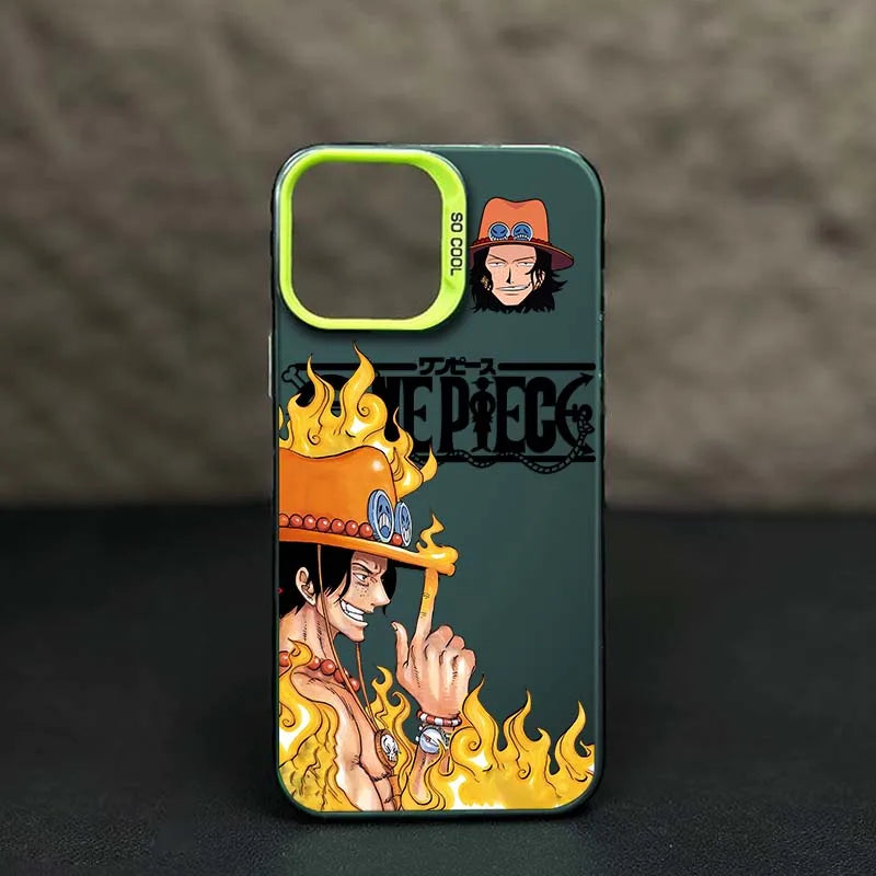 ONE PIECE Portgas D Ace Cool Cover For Apple iPhone 17 16 15 14 13 Pro Max Plus Colorful Silver Phone Case