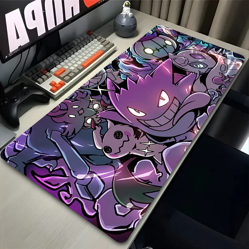 Colorful Gaming Keyboard Rug Laptop Japan Cool Anime Mouse Pad XXL Black P-pokemon Desk Mat PC G-gengar Gamer Cabinet Mousepad