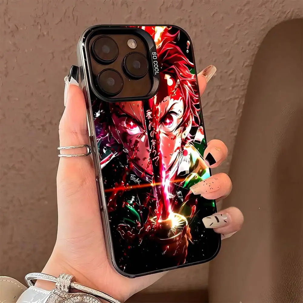 Demon Slayer Eyes Phone Case For iPhone 17 16 15 14 13 12 11 Pro MAX Matte Shockproof Back Anti Fall Matte Cover