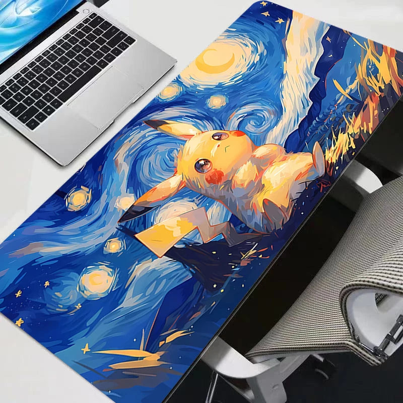 Mouse Pad Large P-Pikachu Rubber PC Computer Gaming Accessories Mousepad Desk Mat Locking Edge Gamer Carpet Mouse Pads