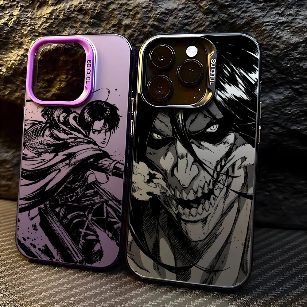 Hot Anime Attack On Titan New Phone Case For iPhone 15 14 13 12 11 Pro Max X XR XSMAX 8 7 Plus Candy Matte Shockproof Back Cover