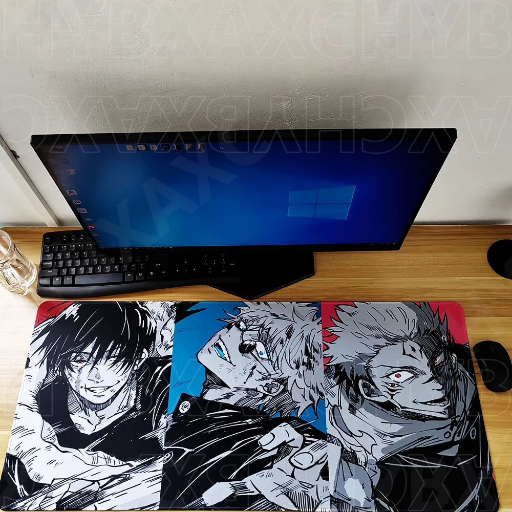 Anime Jujutsu Kaisen Mouse Pad XXL Gaming Accessories Office Gamer Keyboard Desk Mat Non-Slip Laptop Satoru Gojo Mousepad
