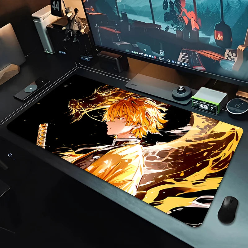 Demon Slayer Agatsuma Zenitsu Mouse Pad Gaming Accessories Office Gamer Desk Mat Non-Slip Laptop ground Large PC carpet Mousepad