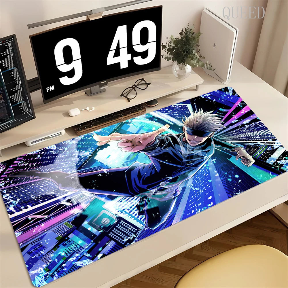 XXL Anime Jujutsu Kaisen Mouse Pad Gaming Accessories Office Gamer Keyboard Desk Mat Rubber Non-Slip Laptop Satoru Gojo Mousepad