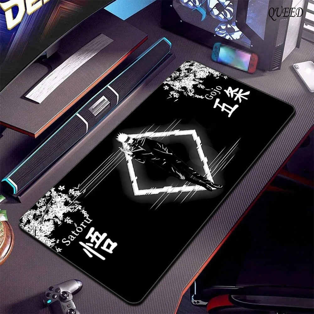 Large Gaming Mouse Pad Jujutsu Kaisen Gojo Satoru Mousepad LockEdge Thickened Computer Keyboard Desk Mat Rubber Anti slip Mats