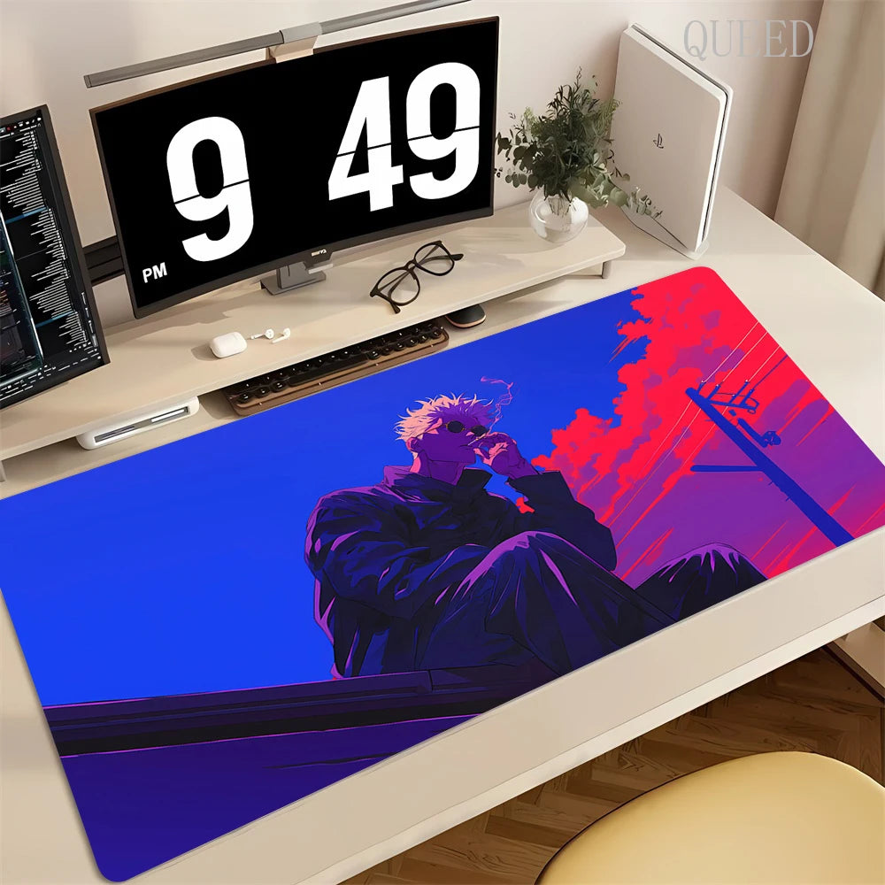 XXL Anime Jujutsu Kaisen Mouse Pad Gaming Accessories Office Gamer Keyboard Desk Mat Rubber Non-Slip Laptop Satoru Gojo Mousepad