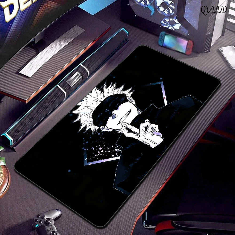 Large Gaming Mouse Pad Jujutsu Kaisen Gojo Satoru Mousepad LockEdge Thickened Computer Keyboard Desk Mat Rubber Anti slip Mats
