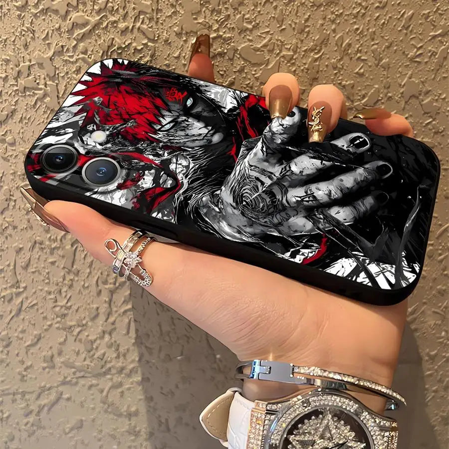 Soft Back Phone Cover Case for iPhone 7 8 11 X XS XR 13 Mini 17Air 15 Plus 17 16 Pro Max 12 SE 14 Anime Cool Gaara