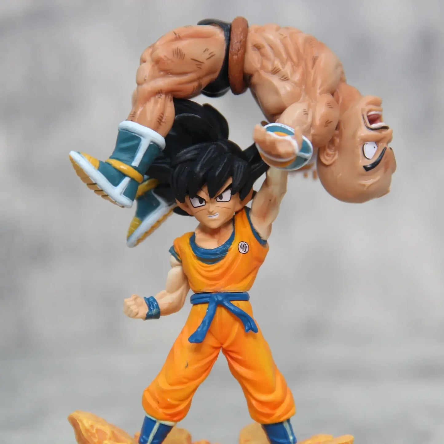 12cm/4.7 inches Dragon Ball anime character Goku lifting Nappa PVC Action Figure Figurine Model Collection Decoration Toys Gift