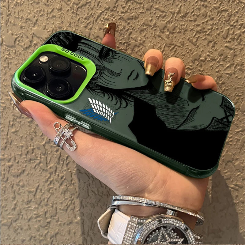 Eren Yeager Attack on Titan Case for iPhone 16E SE4 16 15 14 13 12 11 Pro Max XS X XR 8 7 Plus SE 2020 Shockproof Matte Cover
