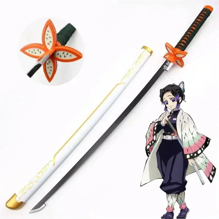 104cm Demon Slayer Kokushibo Katana Kimetsu No Yaiba Blade Sword Anime Cosplay Prop Real Size Japanese Katana Samurai Sabre Toy