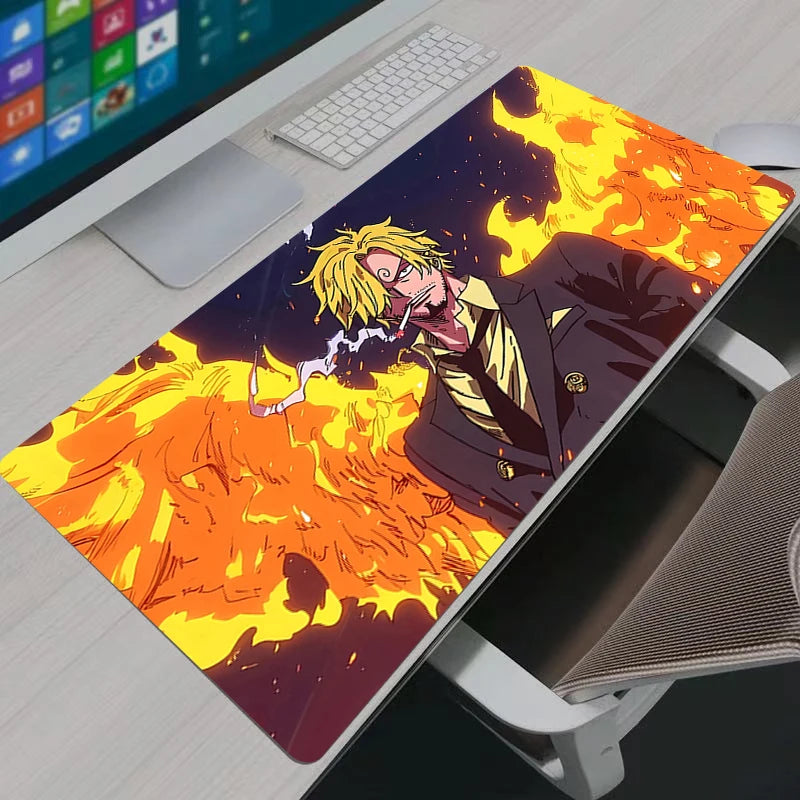 One Piece Portgas·D· Ace Mouse Pad Notbook Gamer Keyboard NonSlip Rubber Computer Carpet Desk Mat PC Gaming MousePad Youth Gifts
