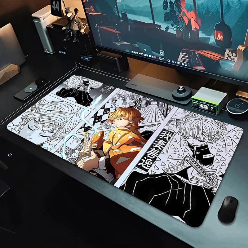 Demon Slayer Agatsuma Zenitsu Mouse Pad Gaming Accessories Office Gamer Desk Mat Non-Slip Laptop ground Large PC carpet Mousepad